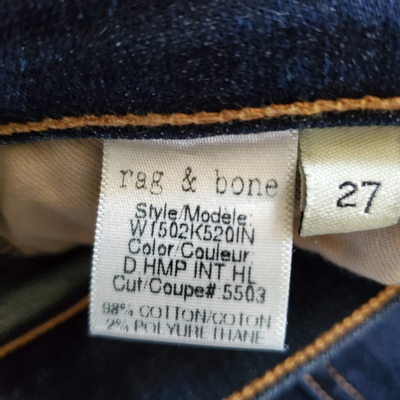 Rag & Bone for Intermix Skinny Destroyed Jeans with Holes Size 27 - Picture 6 of 6